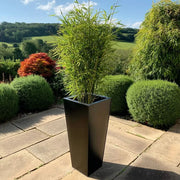 90cm Zinc Galvanised Matte Black Tapered Square Planter